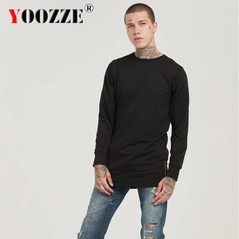 YOOZZE Mens Crew Neck Sweatshirt Long Style Sweatshirts