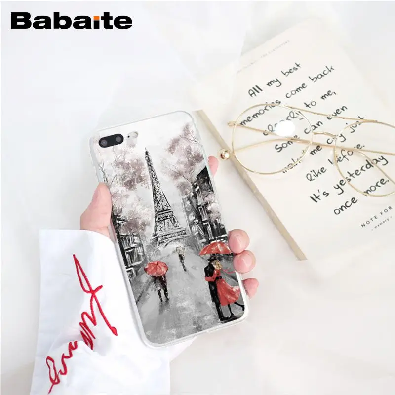 red umbrella in Paris London Eiffel Tower New york Lover Autumn Maple 