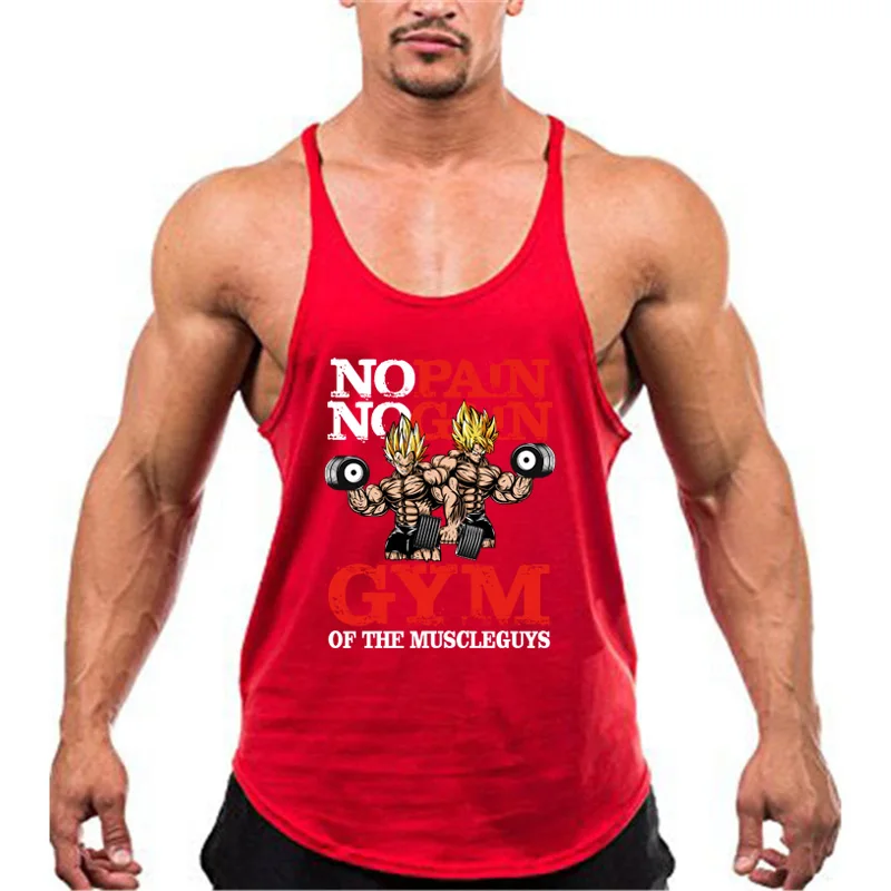 Bodybuilding Stringer Tank Tops Men Anime Funny Summer Tops No Pain No Gain Vest Fitness Clothing Cotton Gym Singlets Tank Tops Aliexpress