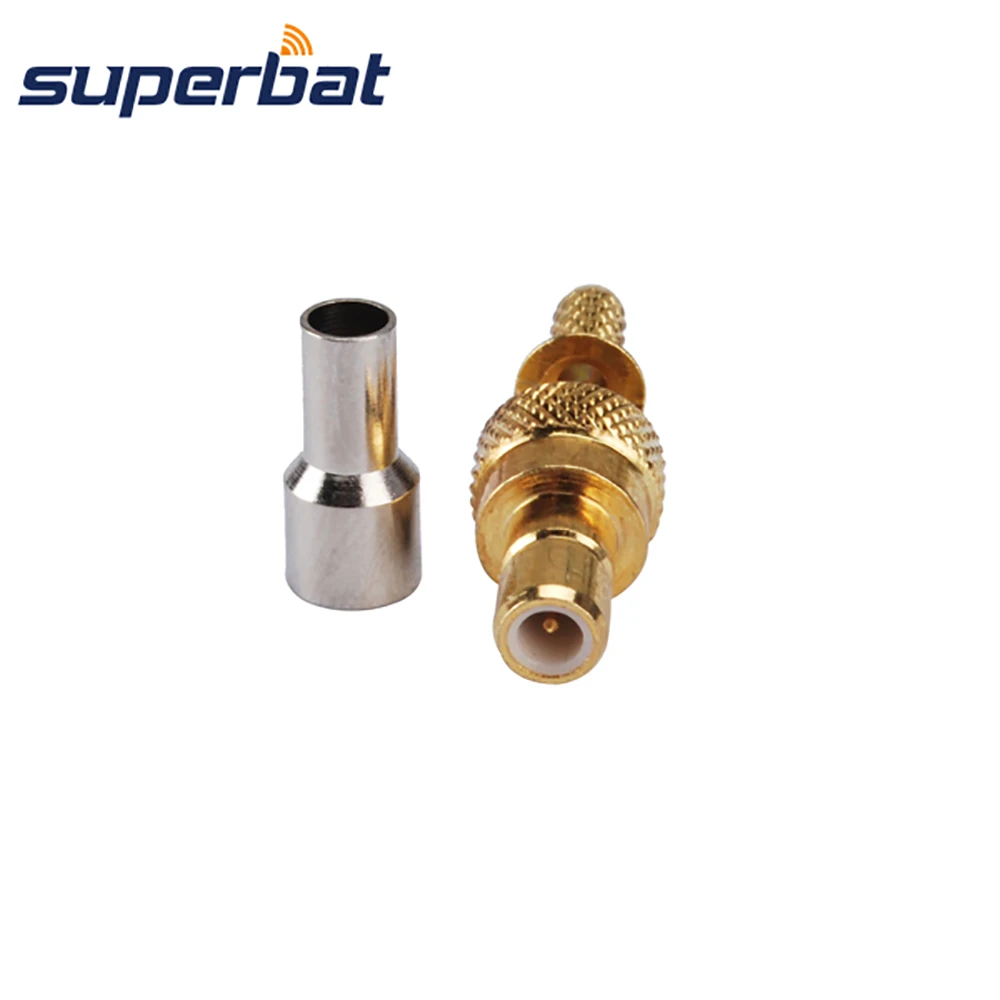 Superbat SMB Female Straight Solder Attachment RF Coaxial Connector for Cable RG174 RG178 1.13mm