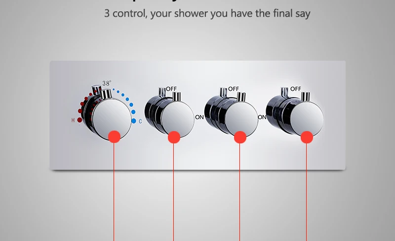DCAN Wall Mounted Mixer Copper Wall Box Mixing Valve Switch Valve Constant Temperature Concealed Shower Switch Concealed Taps (15)