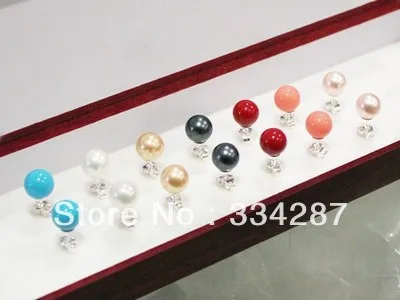 

Hoo!8mm 7Pair Sea Shell Pearl Earring