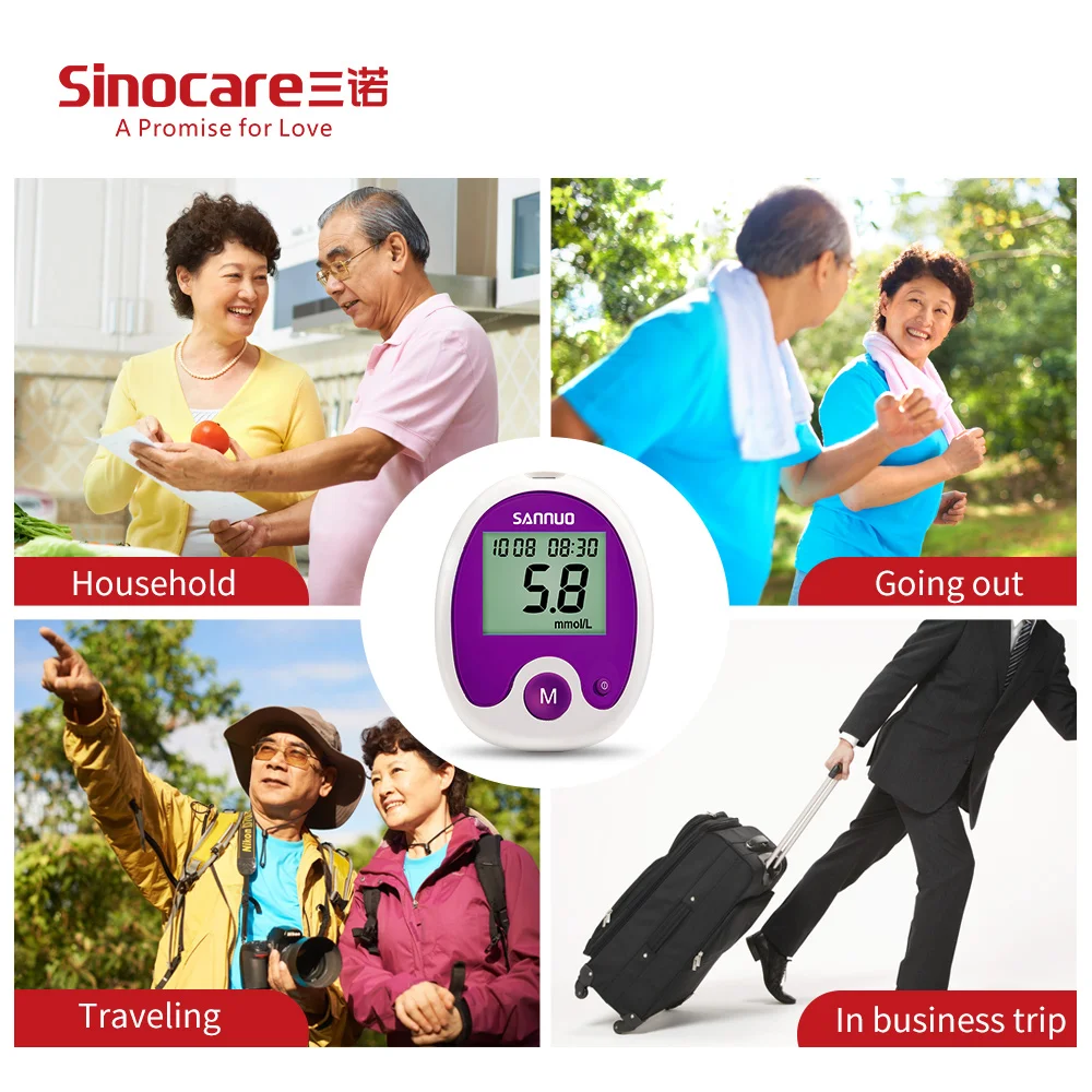 Sinocare Sannuo 100 тест полоски для определения уровня глюкозы в крови ланцетов Anwen без