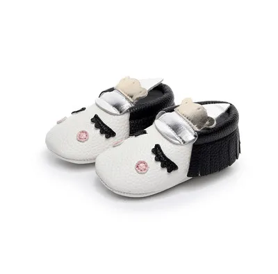 Носки для новорожденных из искусственной кожи детские мокасины для младенцев Обувь для дня рождения Румяна угол Детские пинетки обувь для колыбельки - Цвет: black
