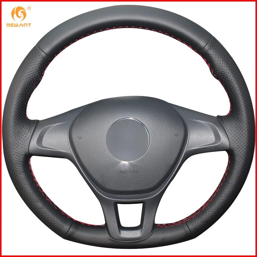Mewant Black Artificial Leather Car Steering Wheel Cover For Volkswagen Vw Golf 7 Mk7 New Polo