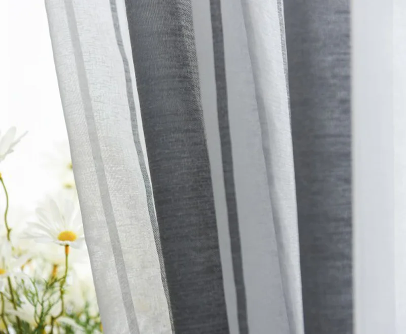 Скандинавский стиль, минималистичные полосатые тюлевые занавески для гостиной, черно-белые полосатые отвесные занавески для кухни wp155& 40