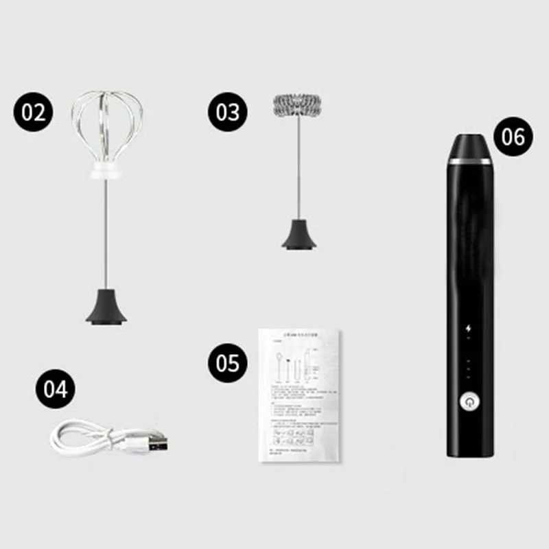 Перезаряжаемый USB Электрический вспениватель молока ручной чай перемешать бар крем для выпечки пены