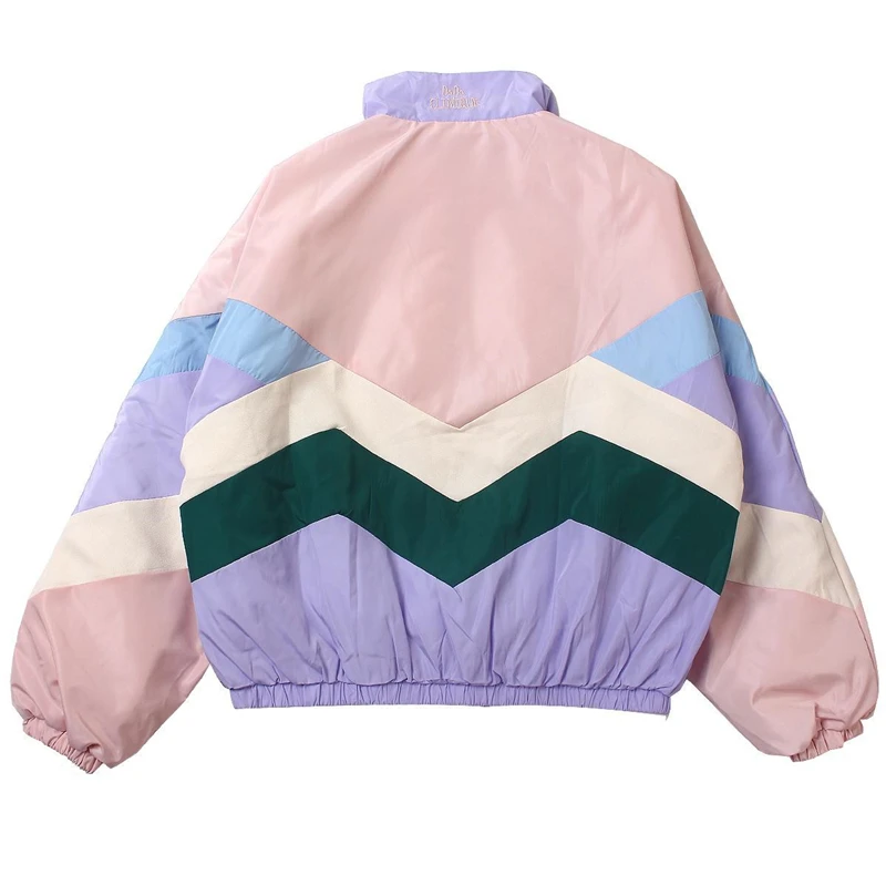 Goede Flectit Vrouwen Pastel Bomber Jacket Leuke Borduren Kleur Blok Stofdoek Souvenir Sukajan Jas Japanse Meisjes Harajuku Stijl *