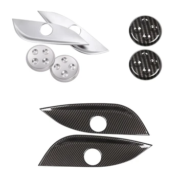 

For Mercedes Benz E C GLC GLS Class W212 W205 2pcs Car Carbon Fiber Texture Interior Seat Adjust Panel Switch Button Cover Trim