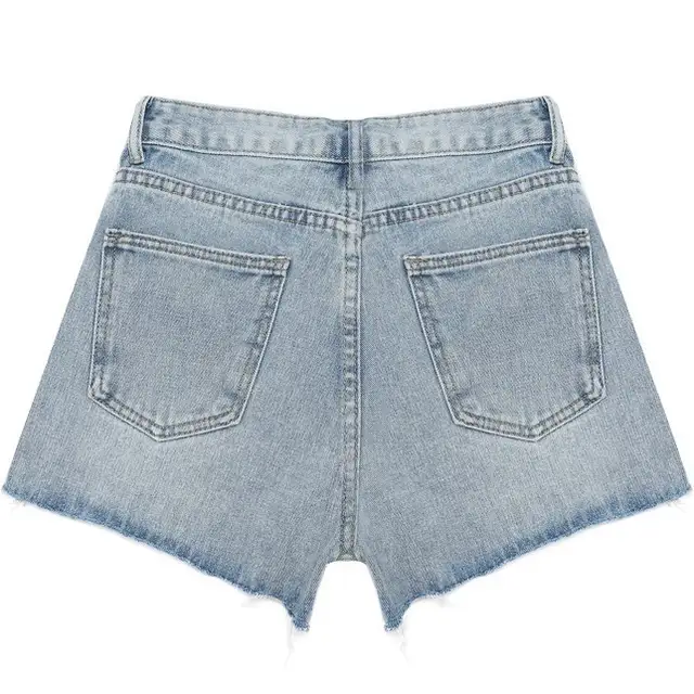 cut off blue jean shorts