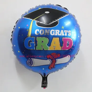 

Lucky 50pcs/lot 45*45cm Blue Graduationl Hat Balloon Happy Graduation Ceremony Party Decoration Supplies Baloons Foil Balloons