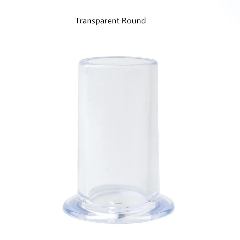 1 шт. коробка для хранения кистей для ногтей кисть для точек файлы ручка держатель Контейнер круглая Пыленепроницаемая косметичка - Цвет: Transparent Round