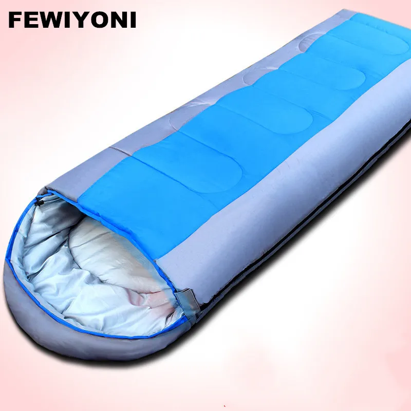 

FEWIYONI 1.8kg adult outdoor camping sleeping bag envelope with cap thick padded cotton light portable with warm sleeping bag