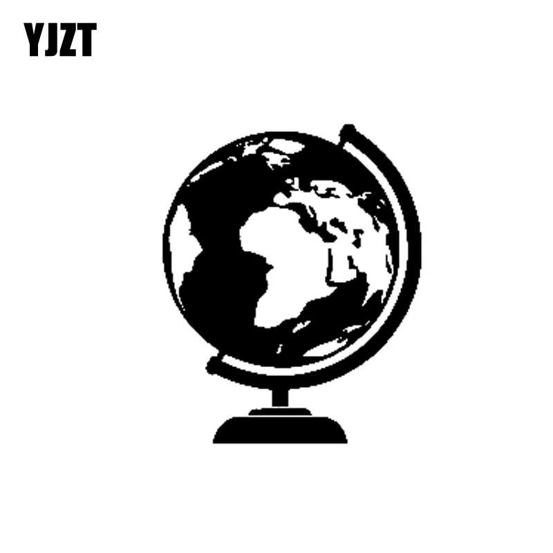 

YJZT 13.6CM*17CM Fashion Earth Globe City Town Map Car-styling Car Sticker Decal Black/Silver Vinyl C11-0955