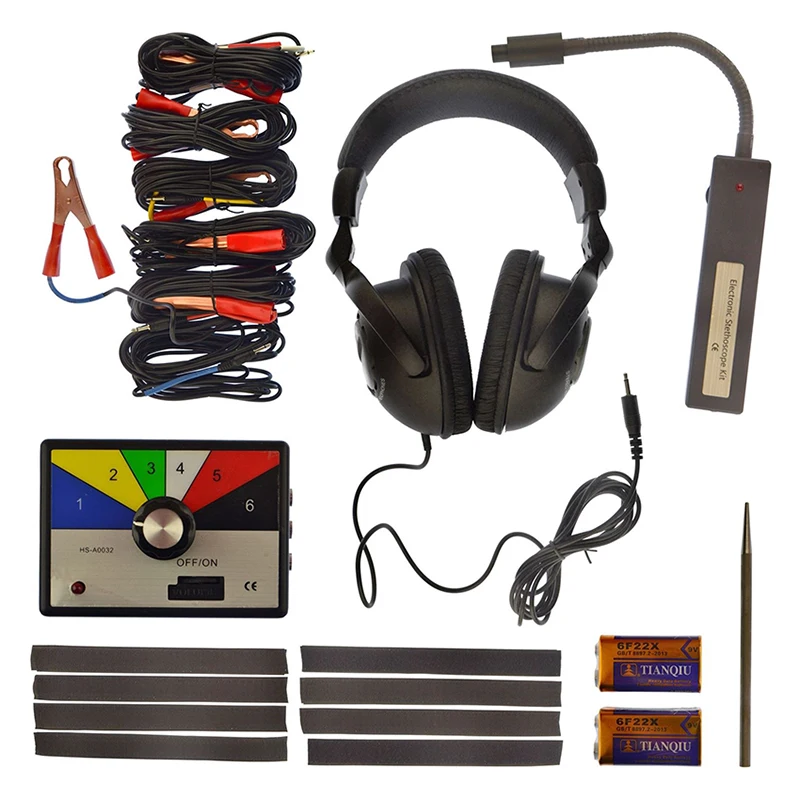 Комбинированный электронный стетоскоп, набор для автомеханика, инструмент для диагностики шума, шесть каналов, инструменты для автомеханика