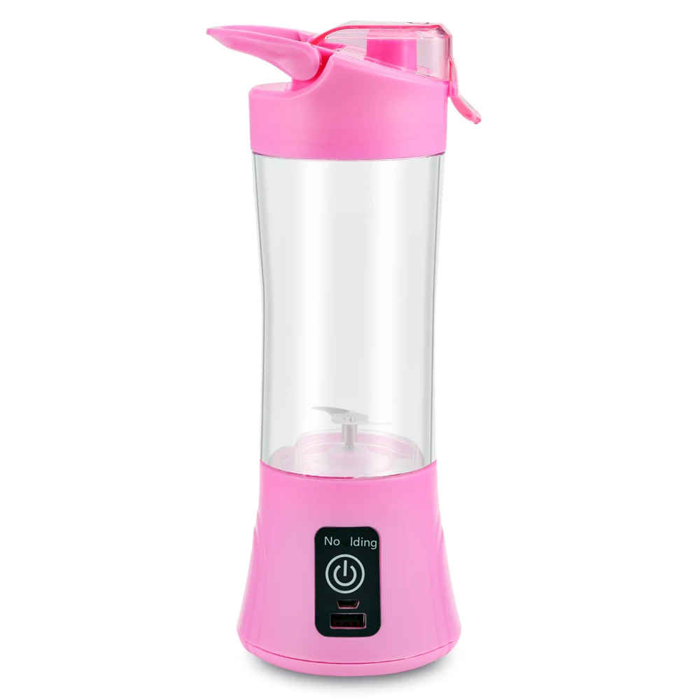 380 мл портативный блендер соковыжималка чашка USB перезаряжаемая электрическая автоматическая овощные Цитрусовые фрукты апельсин Сок чайник чашка-Миксер Бутылка - Цвет: Light Pink