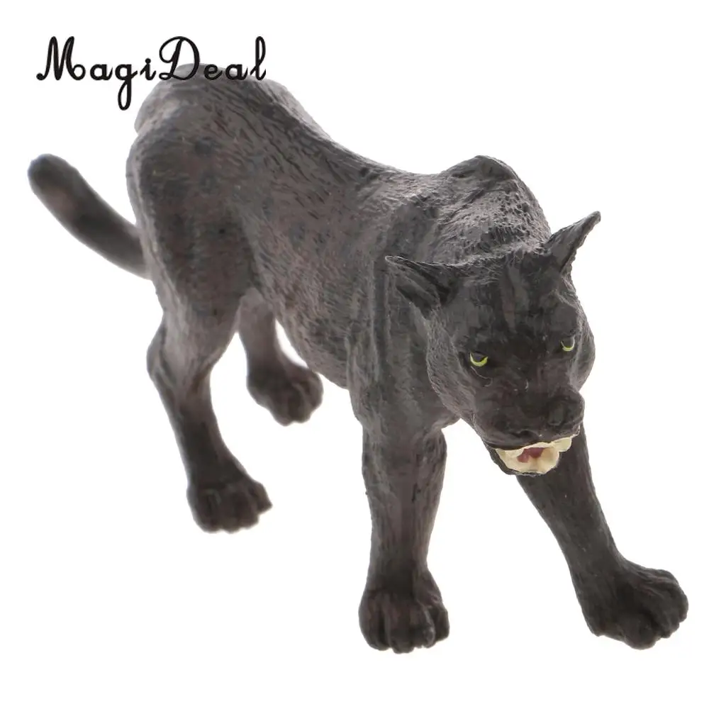 MagiDeal 1Pc Realistic Black Panther Wildlife Animal Figurine Model Figure Kids Toy Gift for Home Room Desk Pub Bar Decor