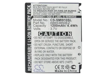 

Cameron Sino 1200mAh Battery AB653850EB, AB653850EZ for Samsung I7500, I7500H, i8000, i900, i910, i770, For Verizon Omnia i910
