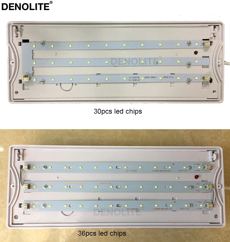 DENOLITE 10PCS Back-up Настенный/потолочный 3W светодиодный аварийный светильник неподдерживаемый литиевый аккумулятор светодиодный указатель выхода светильник