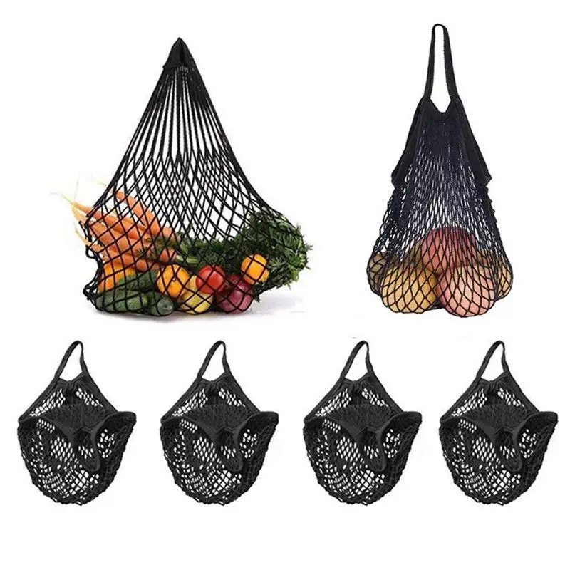 

4 Pack Reusable Mesh Net Market String Bag Organizer (Multipurpose, Portable Shopping Tote Handbag) for Grocery Shopping & Out