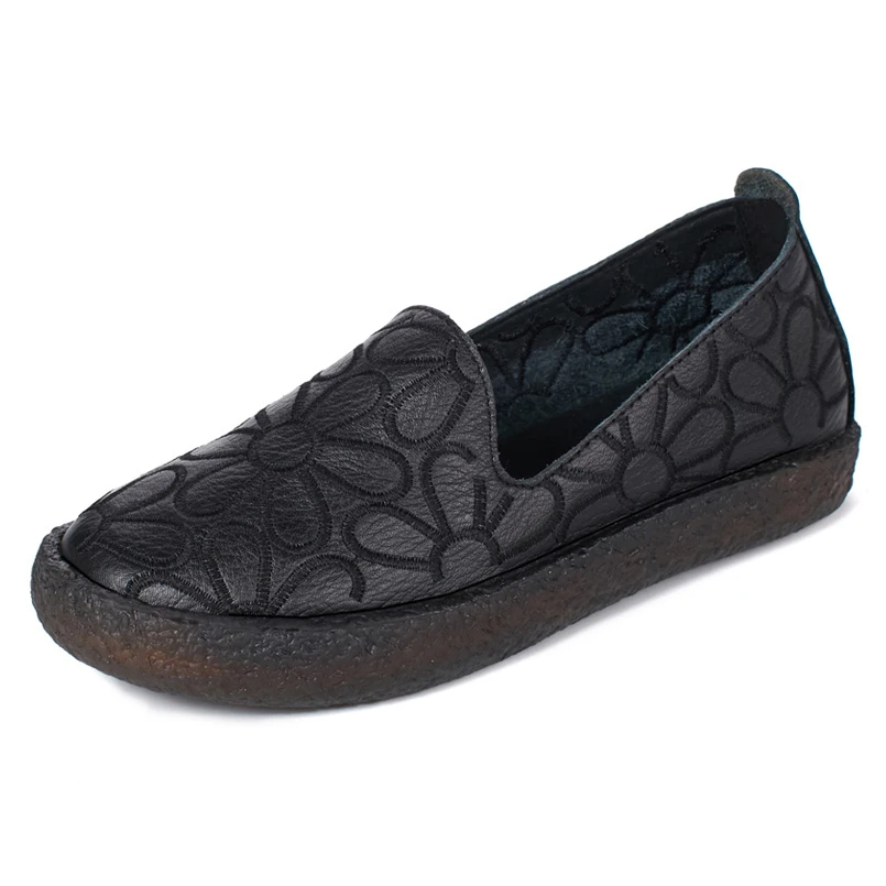 white Genuino Oxford Suave Transpirable Mocasines Étnico Mujeres Zapatos Flor Black De Mujer Z 2018 Vaca Primavera Casuales Cuero Piel fp0HU