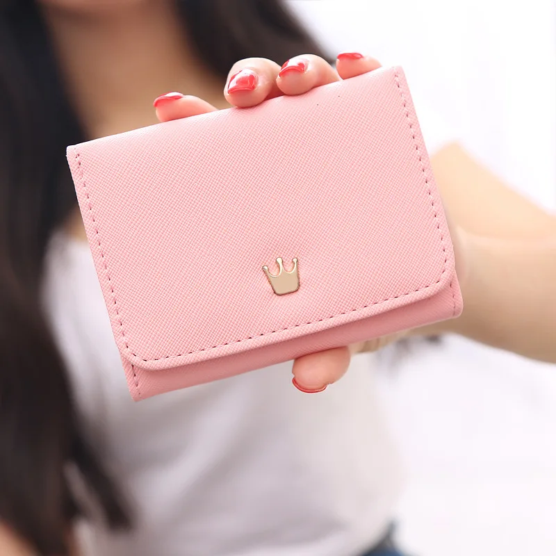 RU&BR Fashion Korean Style Mini Wallet Short Section Solid Color