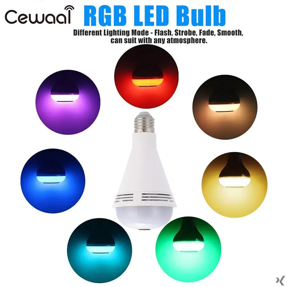 

Wireless Bluetooth Speaker Bulb Cam WIFI Camera Speaker Bulb IP Camera Bar Home Security Multifunctional Universal
