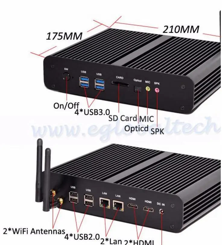 Tiny Desktop Computer Nettop PC with Intel Core i7 4650U 16GB RAM 512GB SSD HTPC USB TV BOX Good Gaming Performance