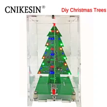 CNIKESIN Diy Kit Three-dimensional color Christmas tree LED water lights Flash tree Electronic DIY production Parts Suite