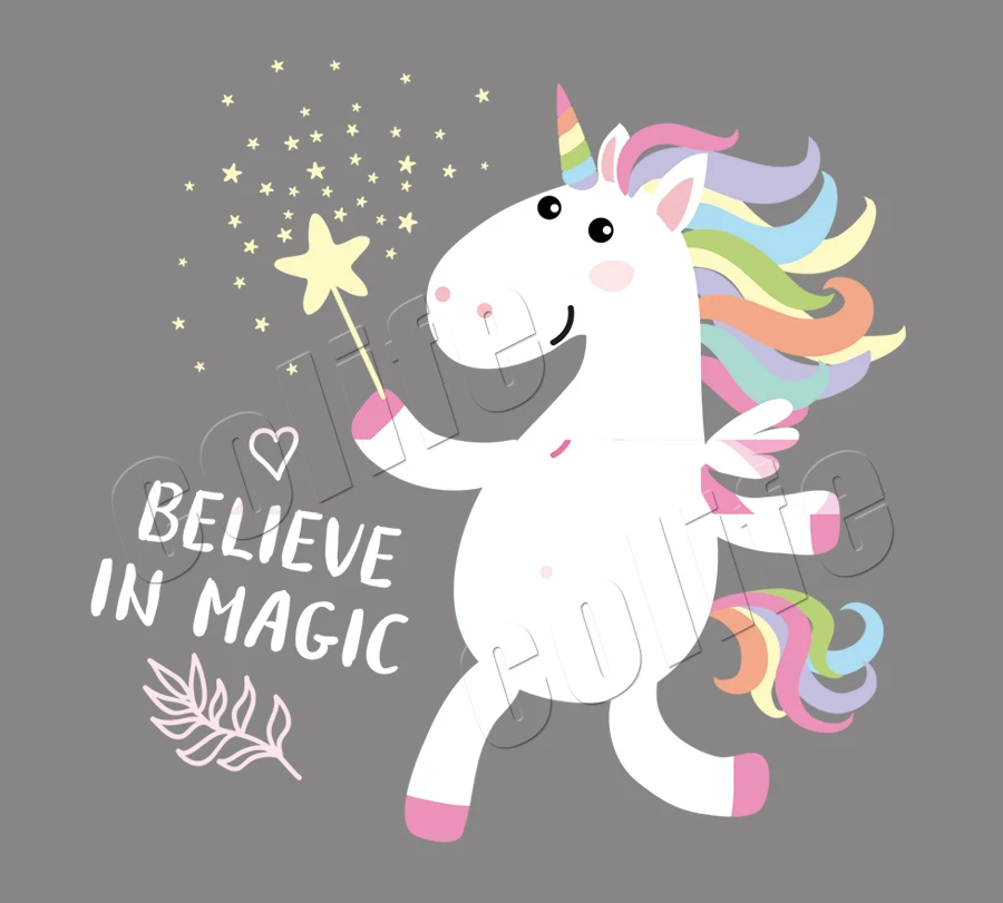 Unicorn Patches Believe In Magic Diy Accessory Clothing Deco Badges New Design Heat Transfer Washable Appliques On Clothes (1)