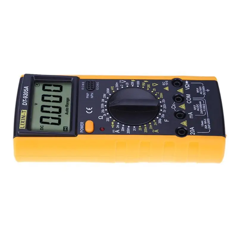 DT9205 ЖК дисплей Профессиональный электрический ручной тестер Цифровой