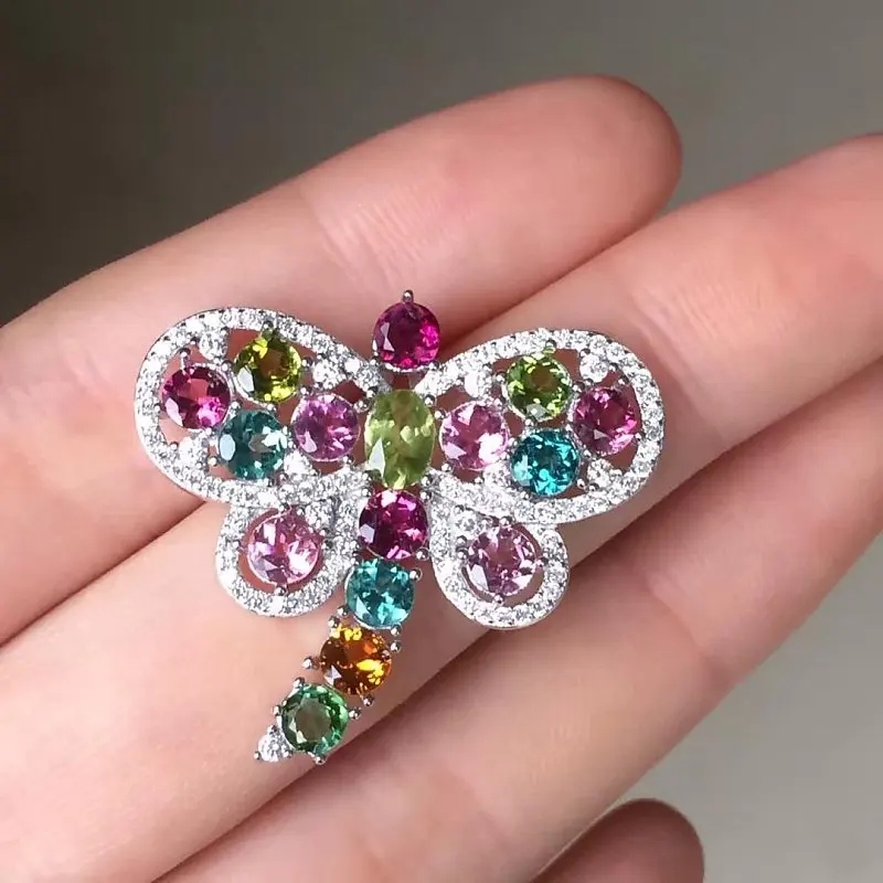 

2017 Collares Qi Xuan_Tourmaline Stone Dragonfly Pendant Necklaces_Real Necklaces_Quality Guaranteed_Manufacturer Directly Sale