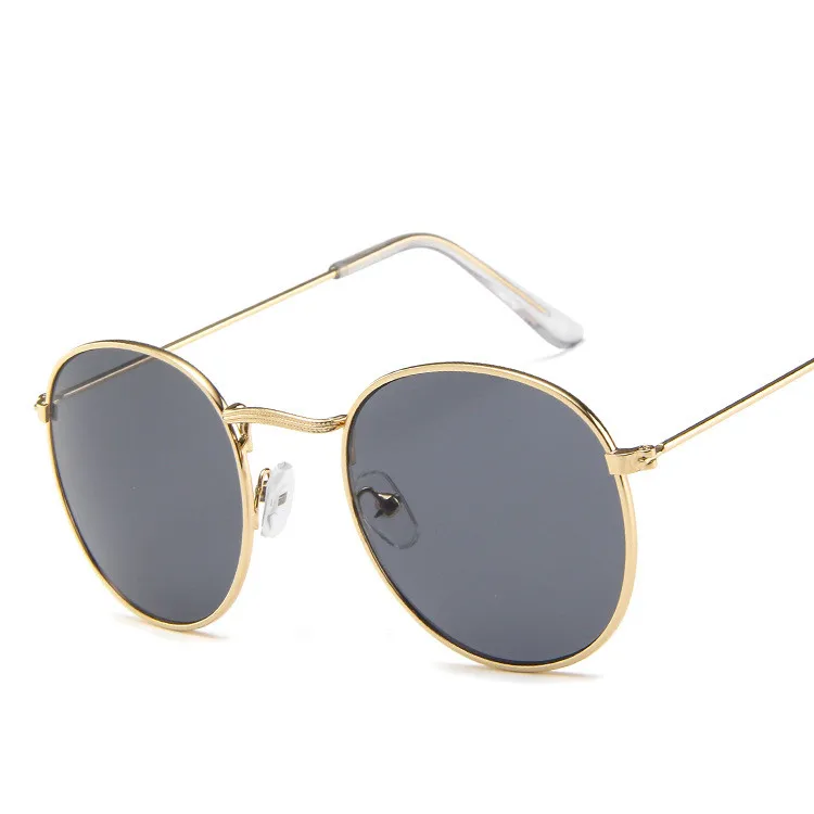 DJXFZLO Retro oval sunglasses Women/Men  brand designer vintage small black Red Yellow  shades sun glasses Oculos De Sol