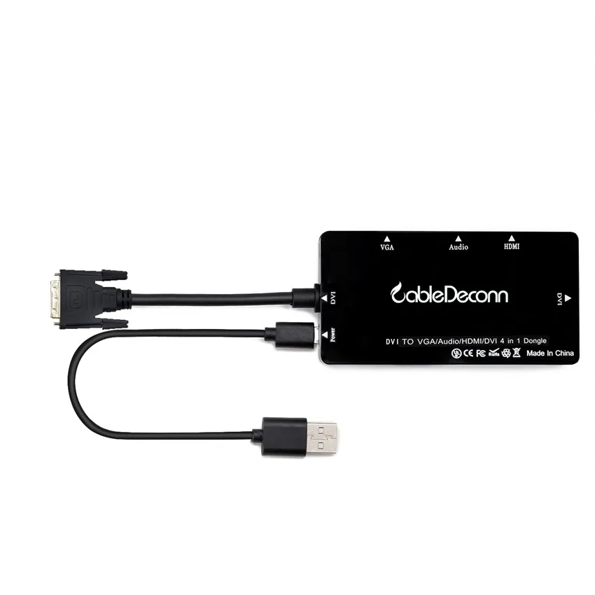 DVI папа к HDMI 4K VGA Аудио Женский конвертер кабель 4 в 1 многопортовый адаптер для HDTV