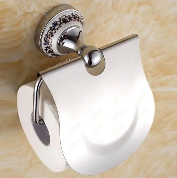 Новое поступление Туалетная рулонная бумага держатель кухонная коробка для салфеток золотой/хромированная отделка SUS аксессуары для ванной комнаты Настенные ZR2310 - Цвет: Chrome