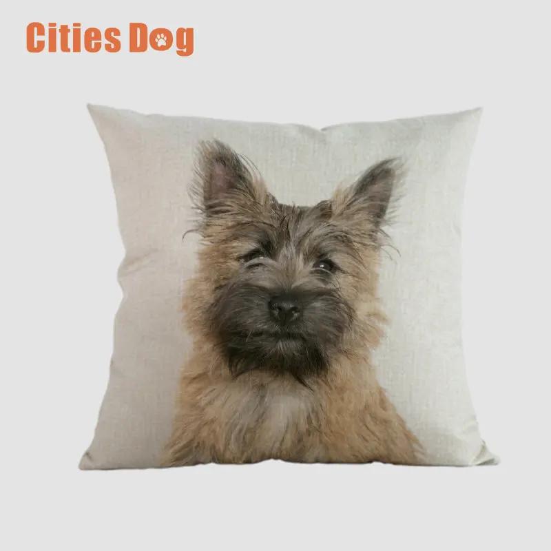 

Animal dog Square pillowcase linen Cairn Terrier Dogs decorative pillows Home cushion cover wedding decoration sofa cojines