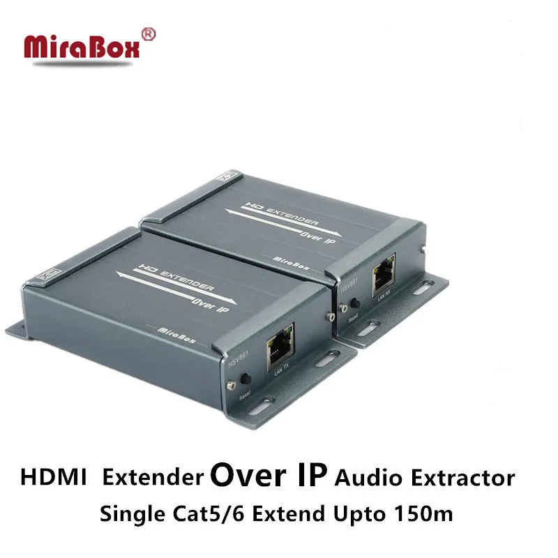 

MiraBox HDMI Network Extender Over TCP IP 150m FUll HD 1080P Via UTP STP Cat5/5e/Cat6 By Rj45 HDMI Transmitter and Receiver