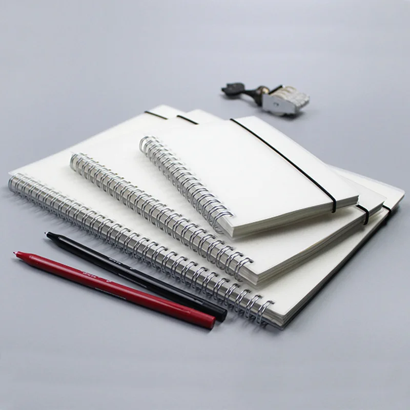 

Vintage Simple PVC cover Spiral Notebook Kraft Grid Dot Blank Daily Weekly Planner Book Time Management Planner School Supplies