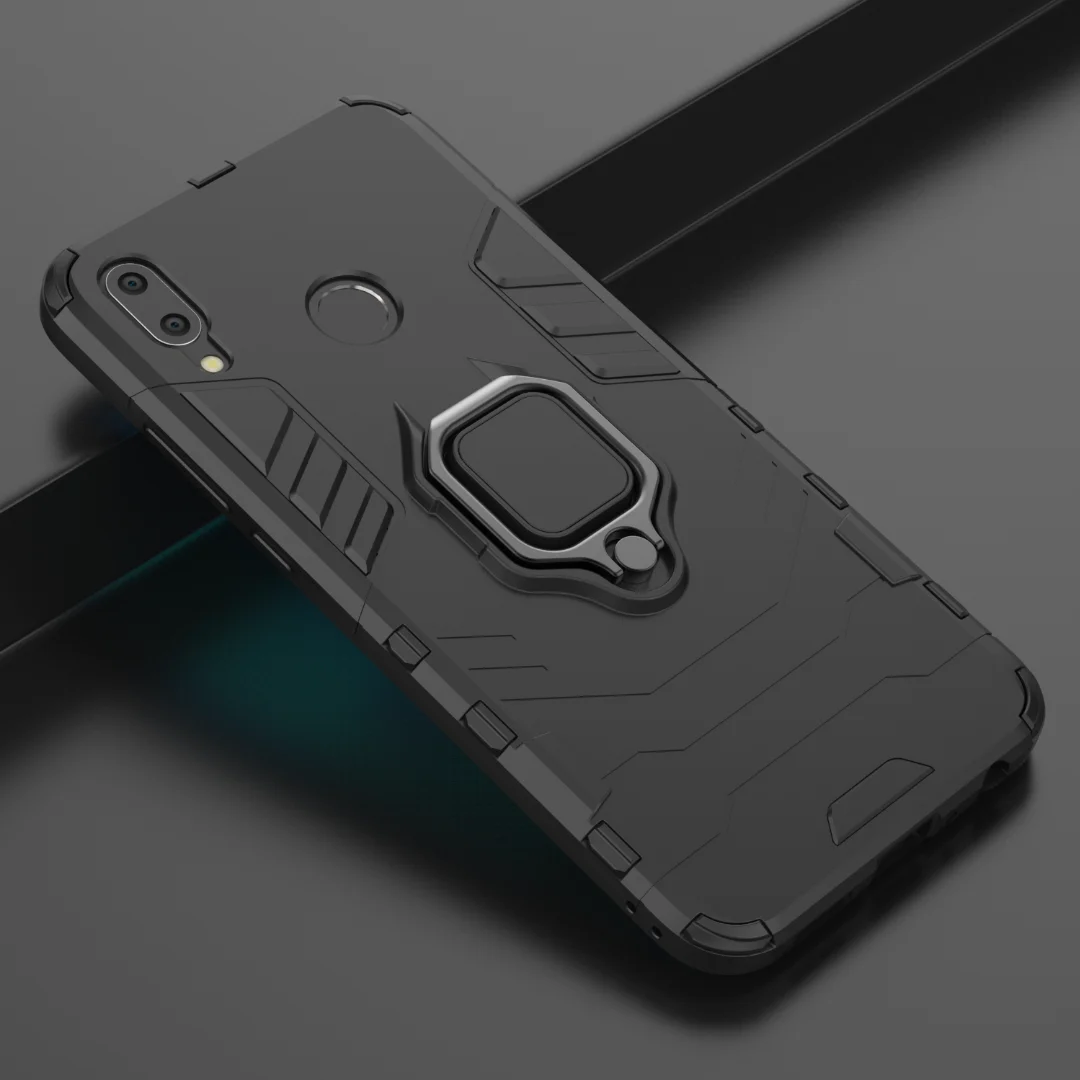 

With stand Ring Hybrid case For Huawei Y9 2019 Hard Silicone + PC Armor Magnet protective back cover for huawei Y9 2019 shell