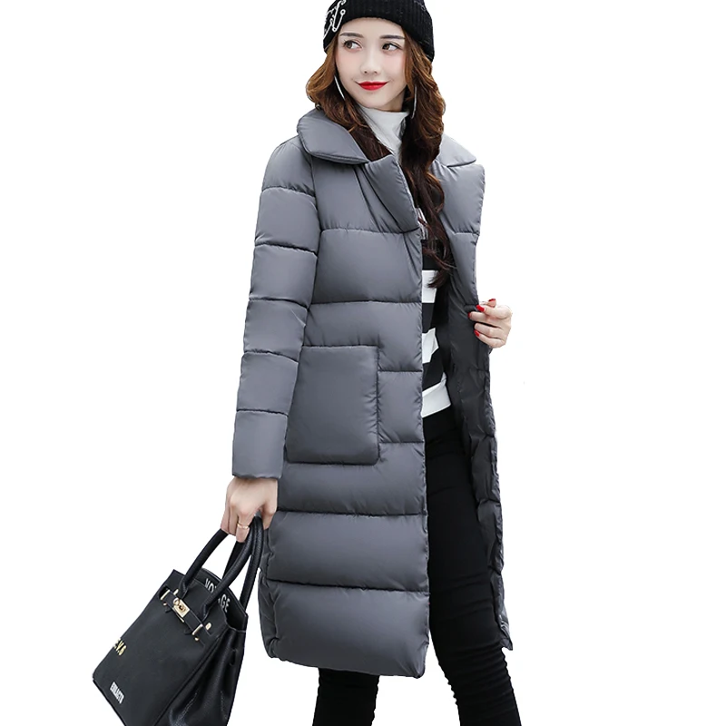 Matelassé Moyen Femme Green rouge Candy Avec Chaud D'hiver Doudoune Poches V army Couleur Vestes Neck rose gris Parkas blanc orange Manteau Noir long Femmes Rembourré 2017 7nTx66