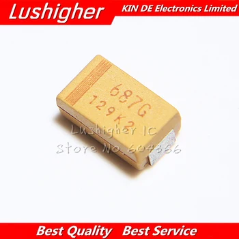 

10pcs D Case Type 7343 680uF 4V 687 687G SMD 10% Accuracy Tantalum Capacitor
