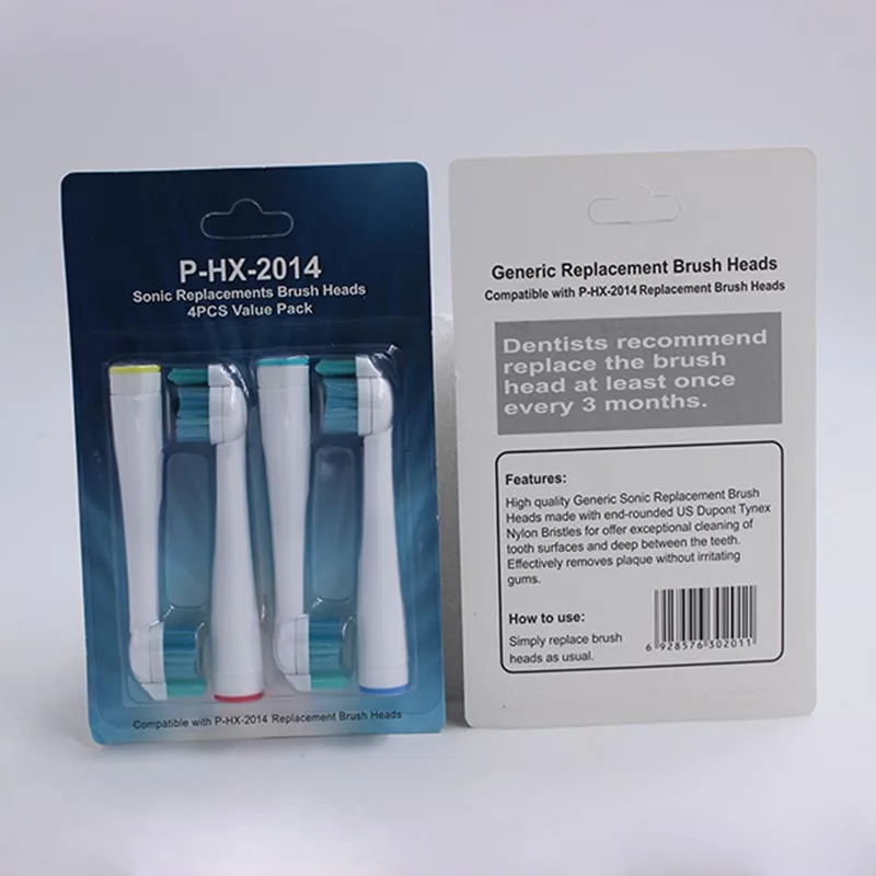 4 шт. сменные головки зубной щетки для Philips Sonicare HX2014 электрическая головка звуковой зубной щетки двойная чистая мягкая щетина Sensiflex