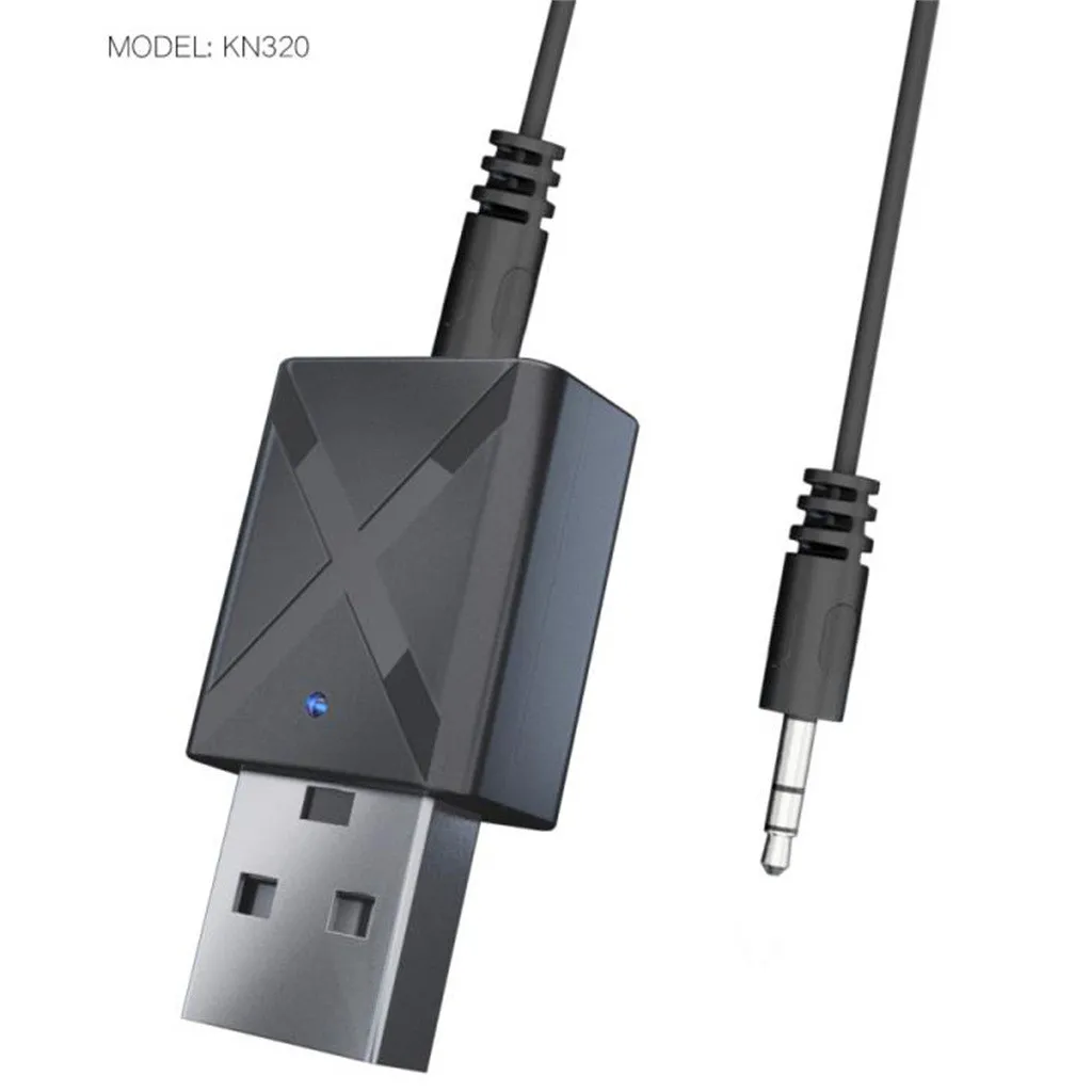 Bluetooth 5,0 аудио приемник передатчик Мини 3,5 мм AUX Стерео Bluetooth передатчик для ТВ ПК беспроводной адаптер для автомобиля - Цвет: Черный