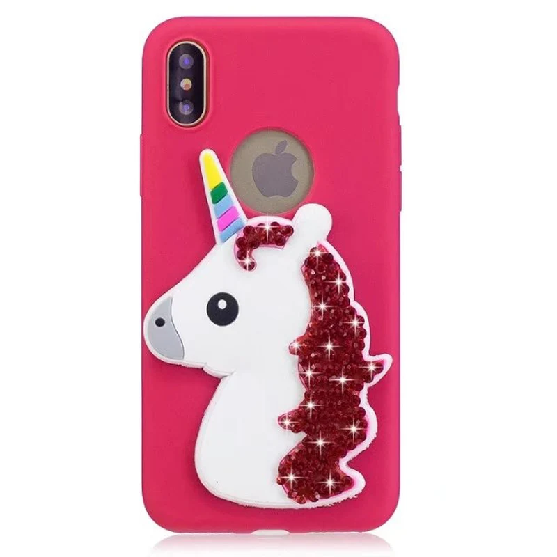Unicorn case For iphone 8 7 7plus case Diamond soft TPU