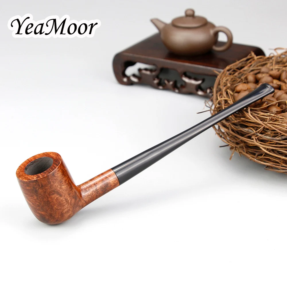 

17cm Straight Briar Pipe 3mm Filter Briar Smoking Pipe Tobacco Accessory Set 100 cleaners free Briar Wood Pipe Tobacco Pipe