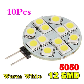 

10x G4 5050 SMD 12 LED Light Warm White Car Marine Bulb