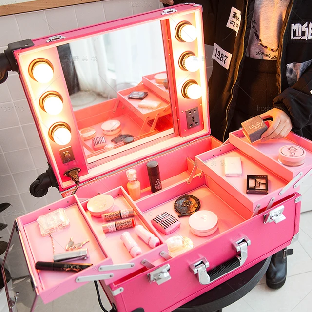 Buy Aluminum Lighted Makeup box with Mirror