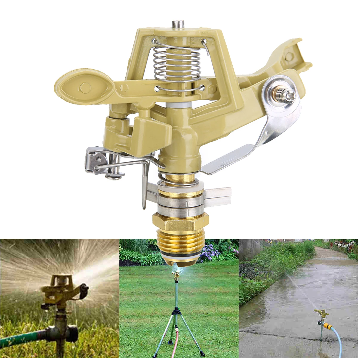 1pc Metal Impulse Spike Water Watering Sprinkler Sprayer Lawn Garden Yard Grass