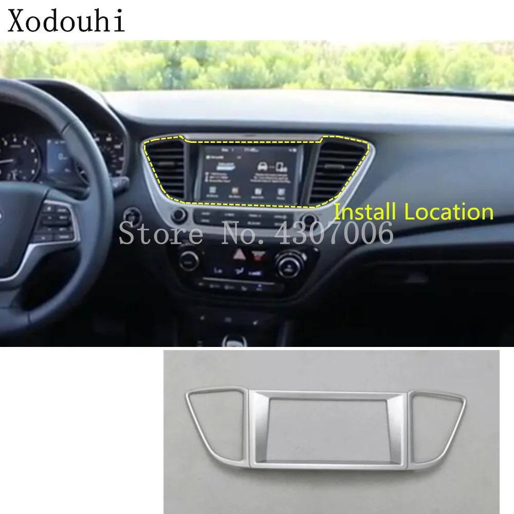

Car styling Navigation Map GPS trim dashboard meter Instrument Panel gauge frame for Hyundai Solaris Accent 2017 2018 2019