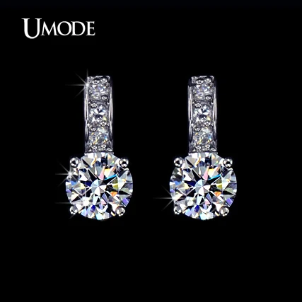

small size Classic Swiss Cubic Zirconia Stud Earrings (Umode UE0041)